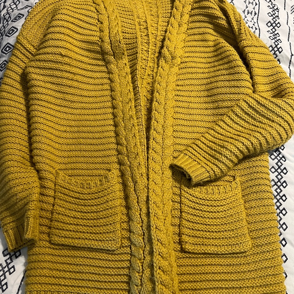 Oversized MUSTARD Cable Knit Sweater